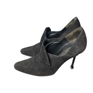 Karl Lagerfeld Charcoal Suede Heels - Vintage